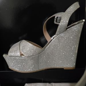 Nina 8.5 silver wedges